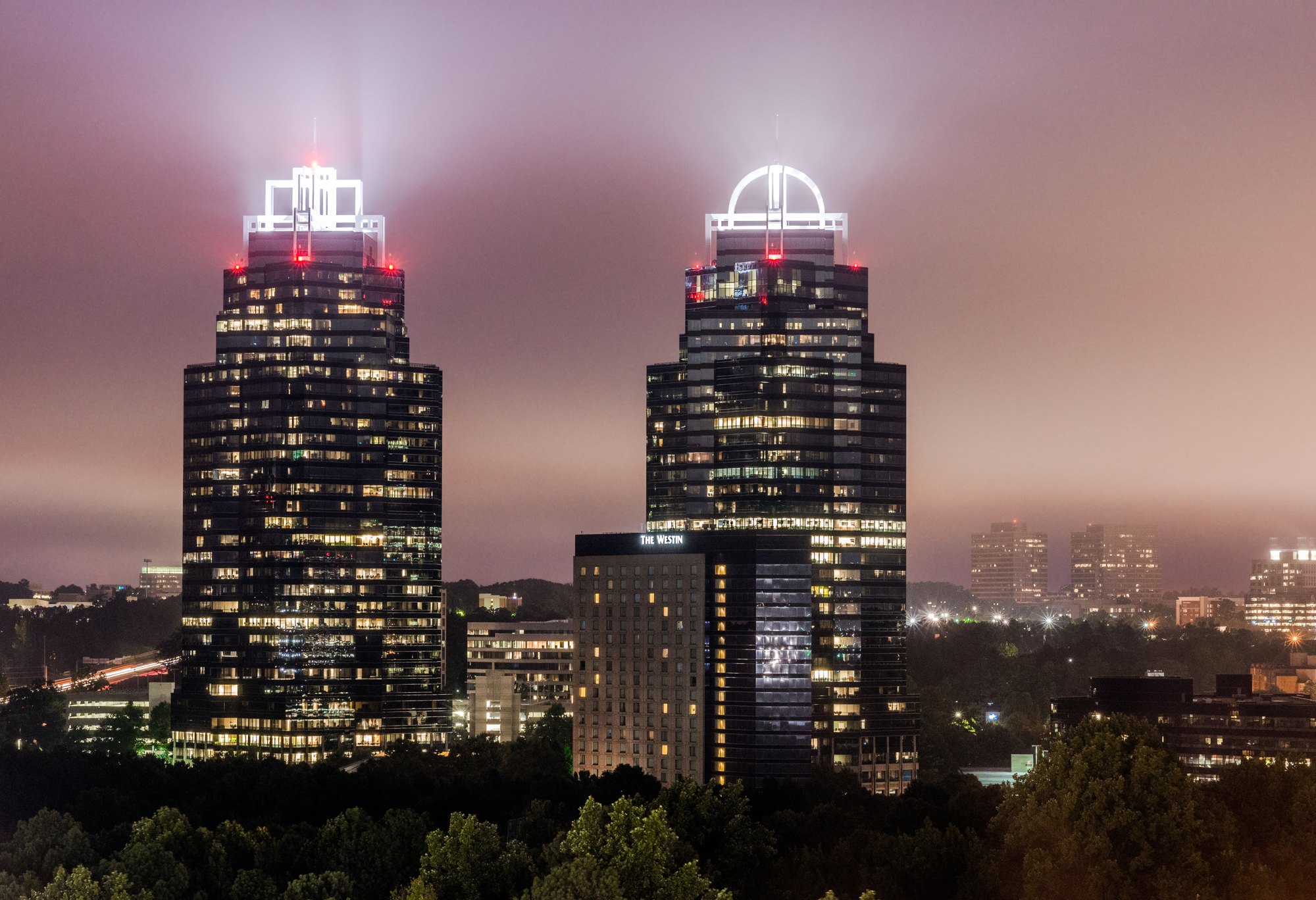 The King and Queen towers in Sandy Springs (2013-07-16 05:54:22)